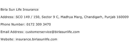 Birla Sun Life Insurance Address Contact Number