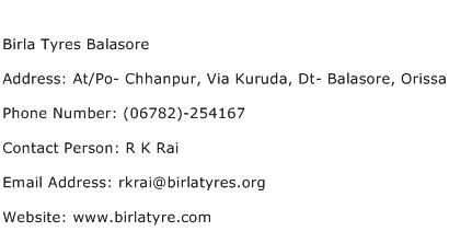 Birla Tyres Balasore Address Contact Number