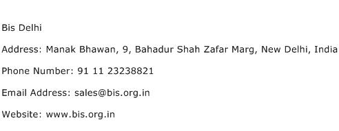 Bis Delhi Address Contact Number
