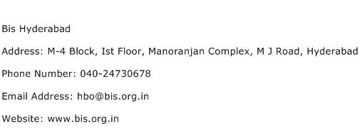 Bis Hyderabad Address Contact Number