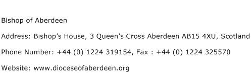 Bishop of Aberdeen Address Contact Number