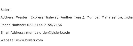 Bisleri Address Contact Number