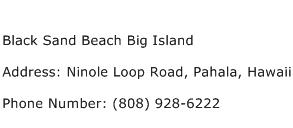 Black Sand Beach Big Island Address Contact Number