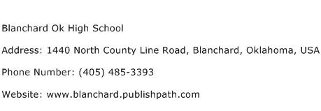 Blanchard Ok High School Address Contact Number