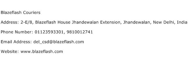 Blazeflash Couriers Address Contact Number