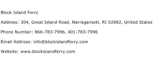 Block Island Ferry Address Contact Number