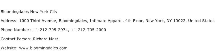 Bloomingdales New York City Address Contact Number