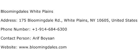 Bloomingdales White Plains Address Contact Number