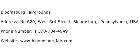 Bloomsburg Fairgrounds Address Contact Number