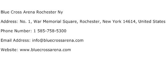 Blue Cross Arena Rochester Ny Address Contact Number
