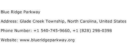 Blue Ridge Parkway Address Contact Number