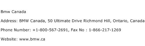 Bmw Canada Address Contact Number