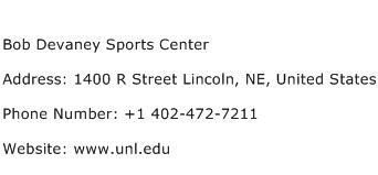 Bob Devaney Sports Center Address Contact Number