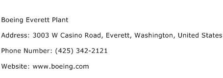 Boeing Everett Plant Address Contact Number