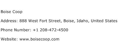 Boise Coop Address Contact Number