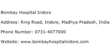 Bombay Hospital Indore Address Contact Number