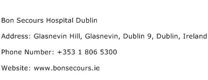 Bon Secours Hospital Dublin Address Contact Number