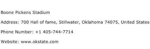 Boone Pickens Stadium Address Contact Number