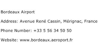Bordeaux Airport Address Contact Number