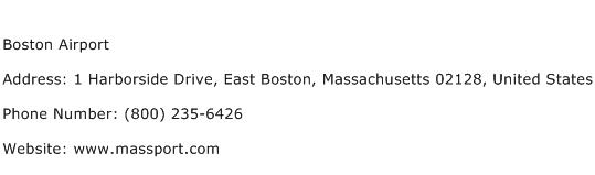 Boston Airport Address Contact Number