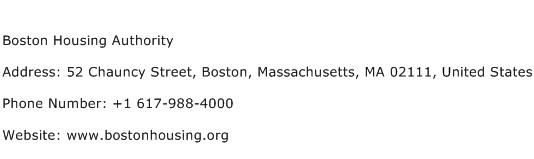 Boston Housing Authority Address Contact Number