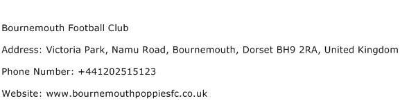 Bournemouth Football Club Address Contact Number