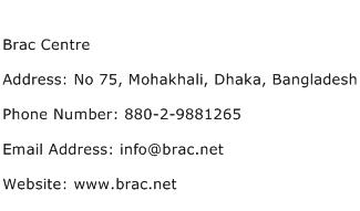 Brac Centre Address Contact Number