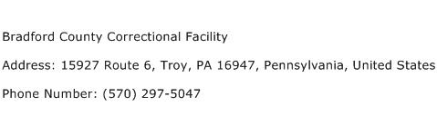 Bradford County Correctional Facility Address Contact Number
