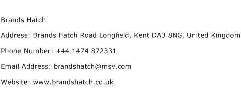 Brands Hatch Address Contact Number