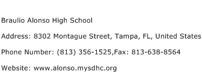 Braulio Alonso High School Address Contact Number