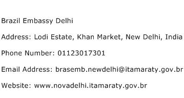 Brazil Embassy Delhi Address Contact Number