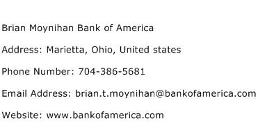 Brian Moynihan Bank of America Address Contact Number