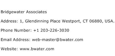 Bridgewater Associates Address Contact Number