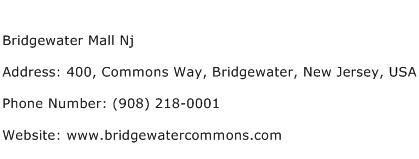 Bridgewater Mall Nj Address Contact Number