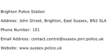 Brighton Police Station Address Contact Number