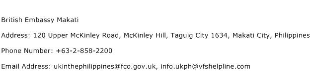 British Embassy Makati Address Contact Number