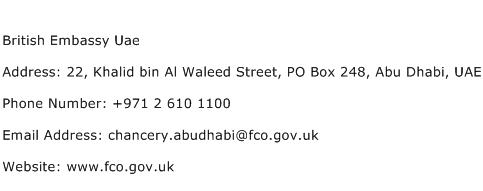 British Embassy Uae Address Contact Number
