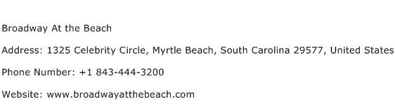 Broadway At the Beach Address Contact Number