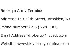 Brooklyn Army Terminal Address Contact Number