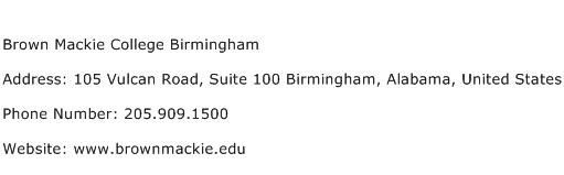 Brown Mackie College Birmingham Address Contact Number