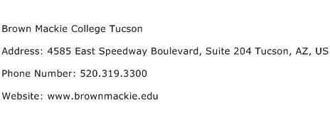 Brown Mackie College Tucson Address Contact Number