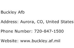Buckley Afb Address Contact Number