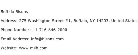 Buffalo Bisons Address Contact Number