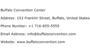 Buffalo Convention Center Address Contact Number