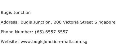 Bugis Junction Address Contact Number