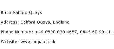 Bupa Salford Quays Address Contact Number