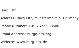 Burg Eltz Address Contact Number