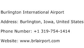 Burlington International Airport Address Contact Number