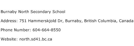 Burnaby North Secondary School Address Contact Number