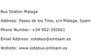 Bus Station Malaga Address Contact Number